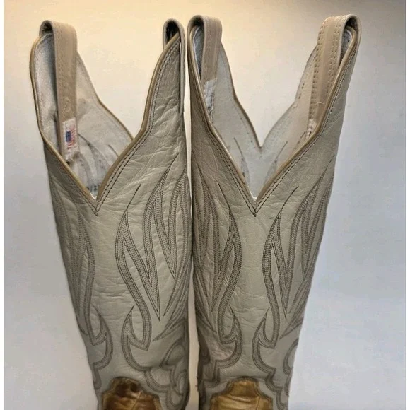 Womens Size 6 B Olathe Exotic Eel Skin Brown Leather Western Cowboy Boots - Picture 8 of 16